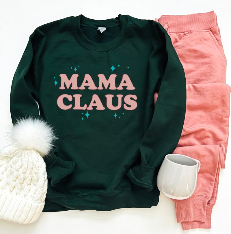 mama claus basic sweatshirt holiday sweatshirt gildan 18000 sweatshirt 677585