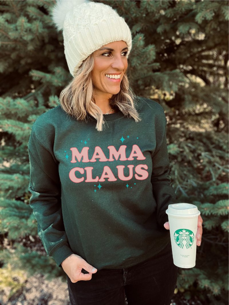 mama claus basic sweatshirt holiday sweatshirt gildan 18000 sweatshirt 851344