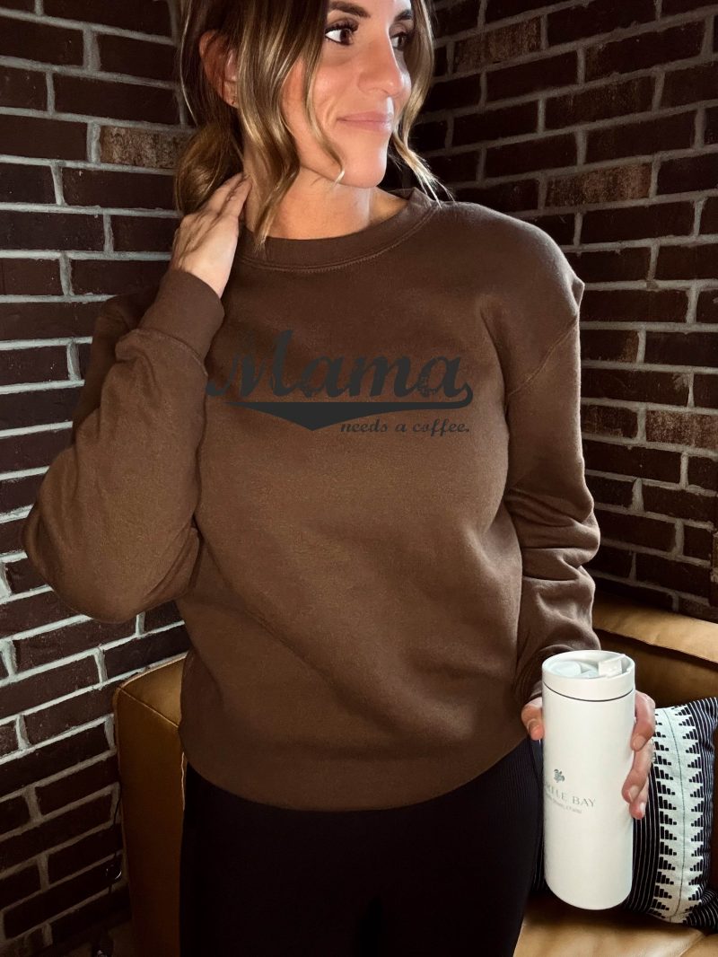 mama needs a coffee fleece sweatshirt coffee lane seven 832185