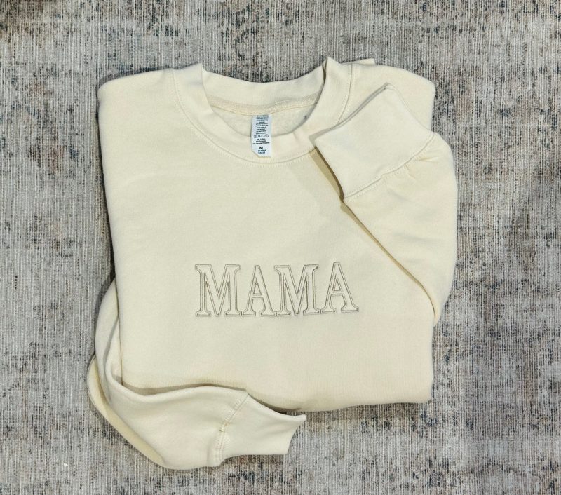 mama outline embroidered fleece sweatshirt mothers day cotton heritage fleece 285113