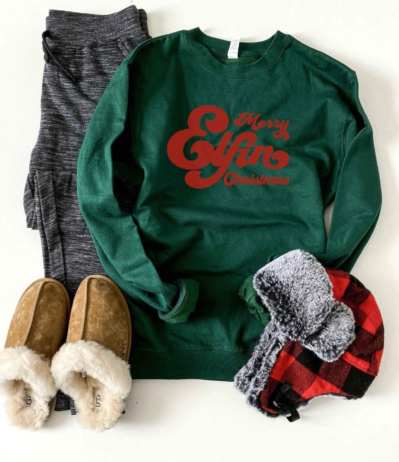 Merry elfin christmas sweatshirt Holiday sweatshirt Lane seven and Independent trading unisex sweatshirt