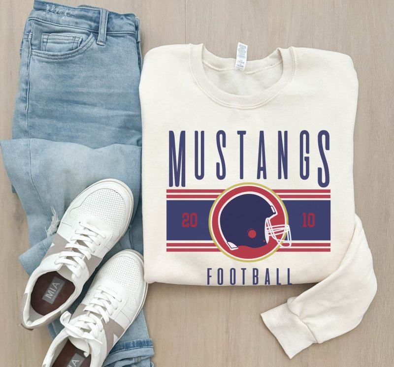 mustangsfootballhelmetlogocardinalnavygoldcreamsw