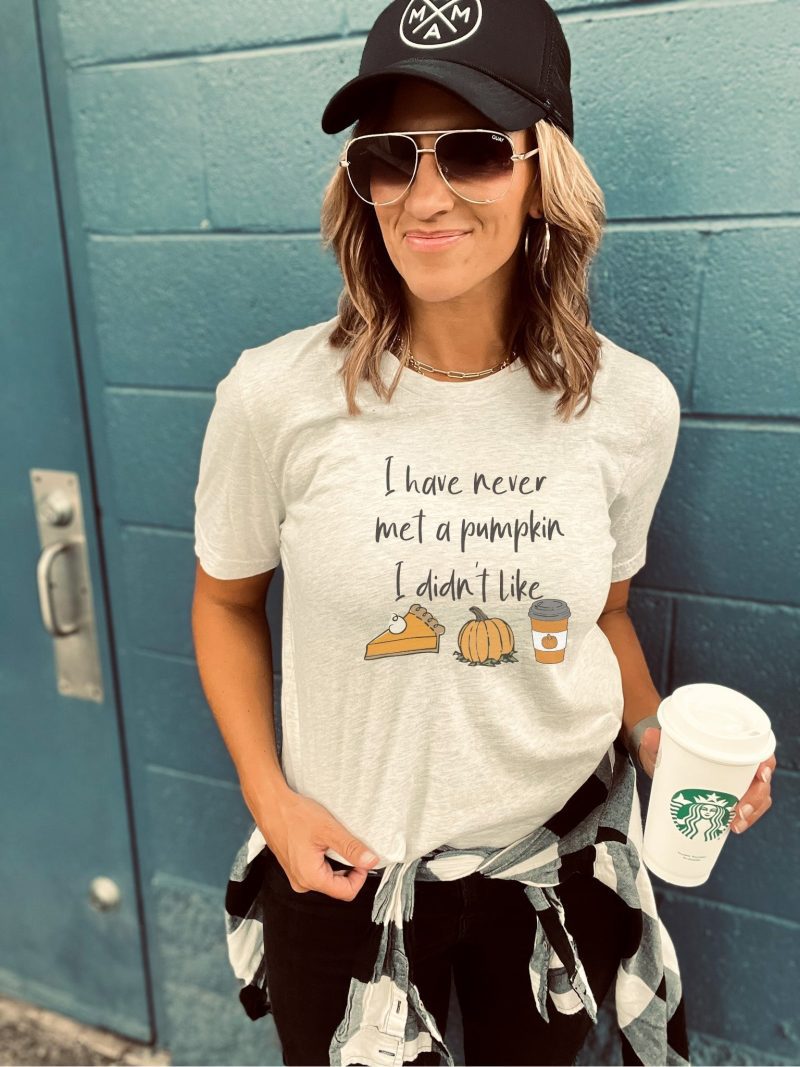 never met a pumpkin i didnt like tee short sleeve fall tee bella canvas 3001 heather oatmeal 520596