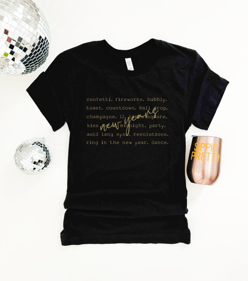 new years words tee holiday collection bella canvas 3001 994638