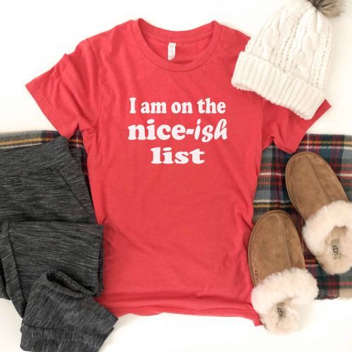 Nice-ish list tee Short sleeve holiday tee Bella Canvas 3001