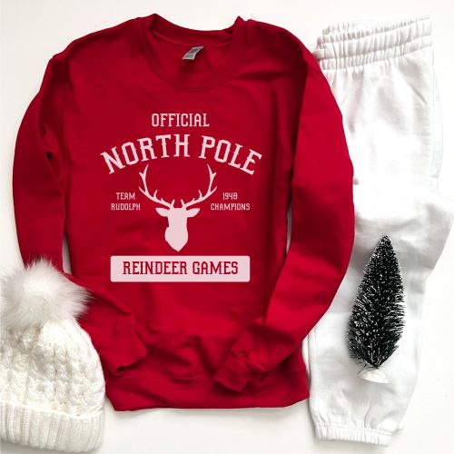 North pole basic sweatshirt Holiday sweatshirt Gildan 18000 sweatshirt