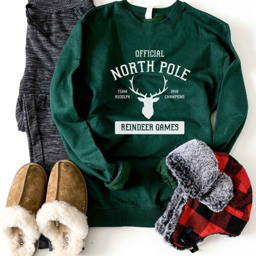 North pole basic sweatshirt Holiday sweatshirt Gildan 18000 sweatshirt