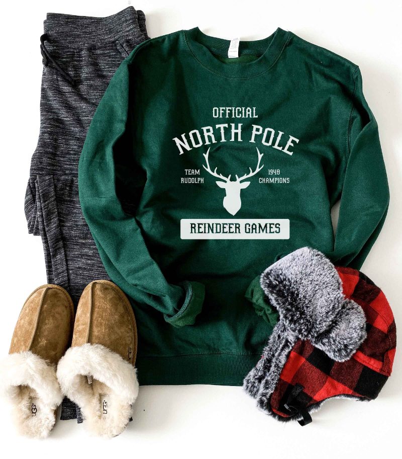 North pole basic sweatshirt Holiday sweatshirt Gildan 18000 sweatshirt