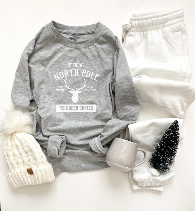 North Pole french terry raglan sweatshirt Holiday French Terry raglan Cotton heritage and lane seven French Terry raglan