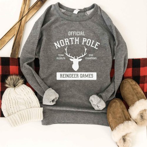 North Pole french terry raglan sweatshirt Holiday French Terry raglan Cotton heritage and lane seven French Terry raglan 