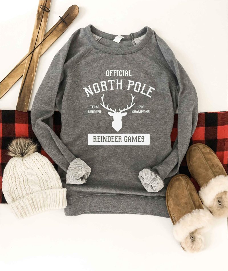 North Pole french terry raglan sweatshirt Holiday French Terry raglan Cotton heritage and lane seven French Terry raglan