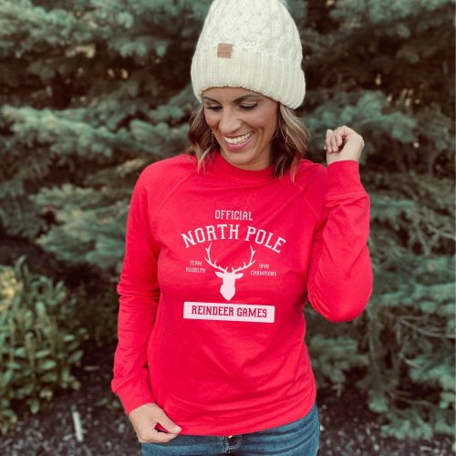 North Pole french terry raglan sweatshirt Holiday French Terry raglan Cotton heritage and lane seven French Terry raglan