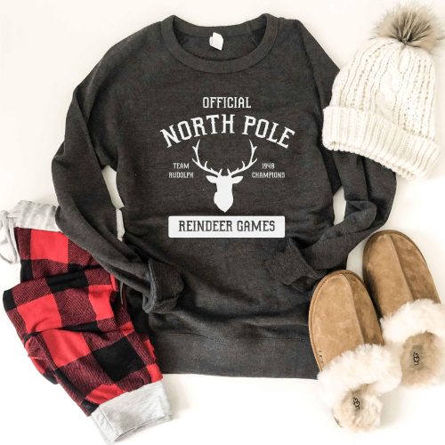 north pole french terry raglan sweatshirt holiday french terry raglan cotton heritage and lane seven french terry raglan xs charcoal 469608