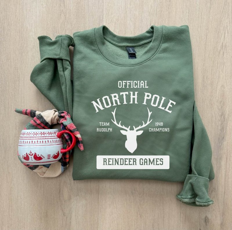 north pole softstyle sweatshirt holiday sweatshirt gildan 18000 sweatshirt 903549