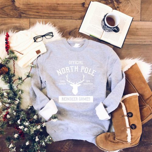 North Pole sweatshirt Holiday sweatshirt Lane seven unisex sweatshirt S Heather Grey 