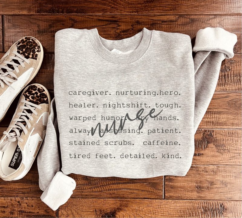 nurse words basic sweatshirt teacher collection gildan 18000 sweatshirt 343904