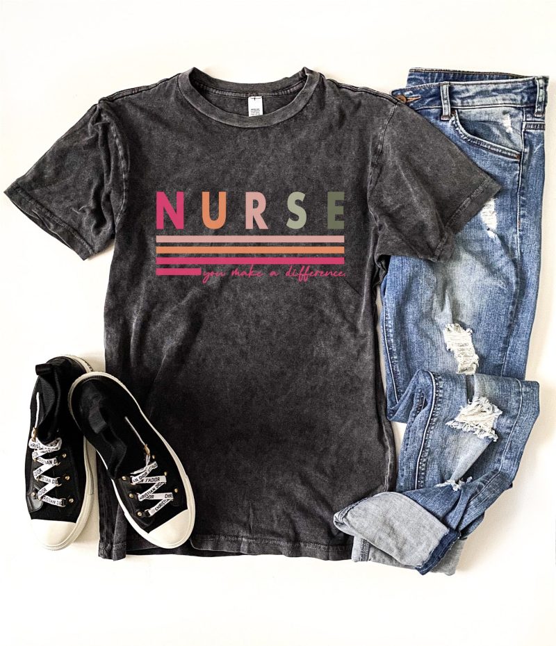 nurse you make a difference vintage wash tee inspirational tee lane seven vintage black tee 346220