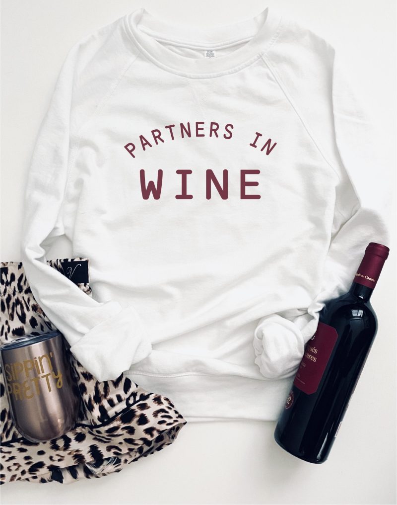 Partners in wine french terry raglan sweatshirt Fall French Terry raglan Independent trading ss1000c