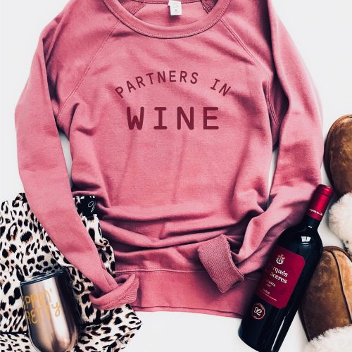 Partners in wine french terry raglan sweatshirt Fall French Terry raglan Independent trading ss1000c XS Mauve