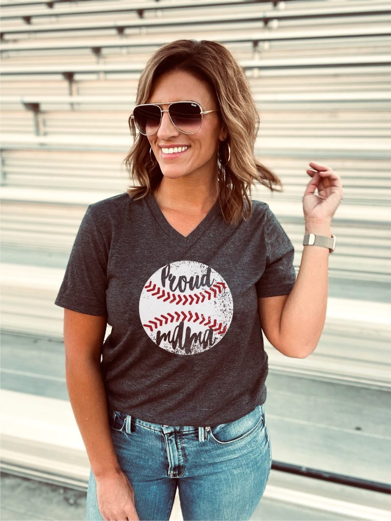 proud mama baseball v neck tee short sleeve baseball tee bella canvas 3005 274385