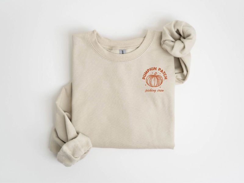 pumpkin patch picking crew basic sweatshirt fall sweatshirt gildan basic 18000 300420