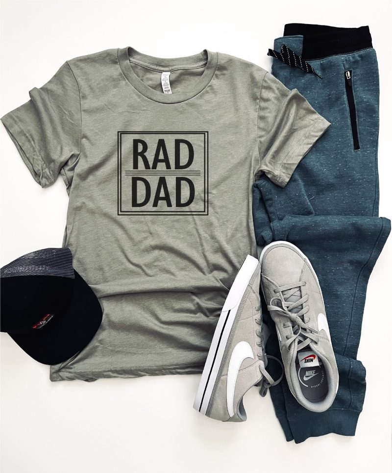 Rad Dad tee Short sleeve dad tee Bella canvas 3001 Heather stone