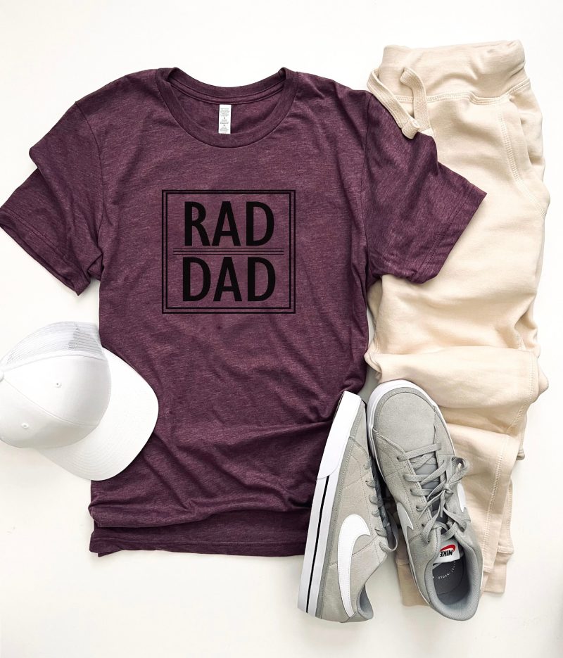 Rad Dad tee Short sleeve dad tee Bella canvas 3001 Heather stone