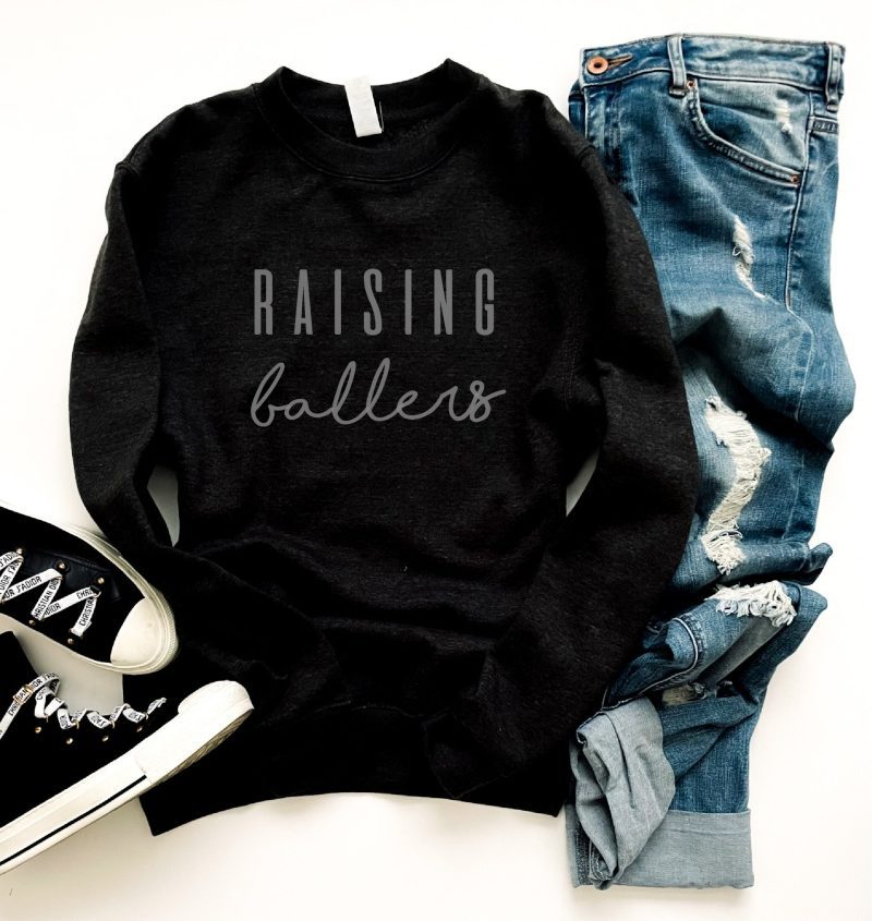 raising ballers basic sweatshirt basketball sweatshirt gildan 18000 sweatshirt 797473