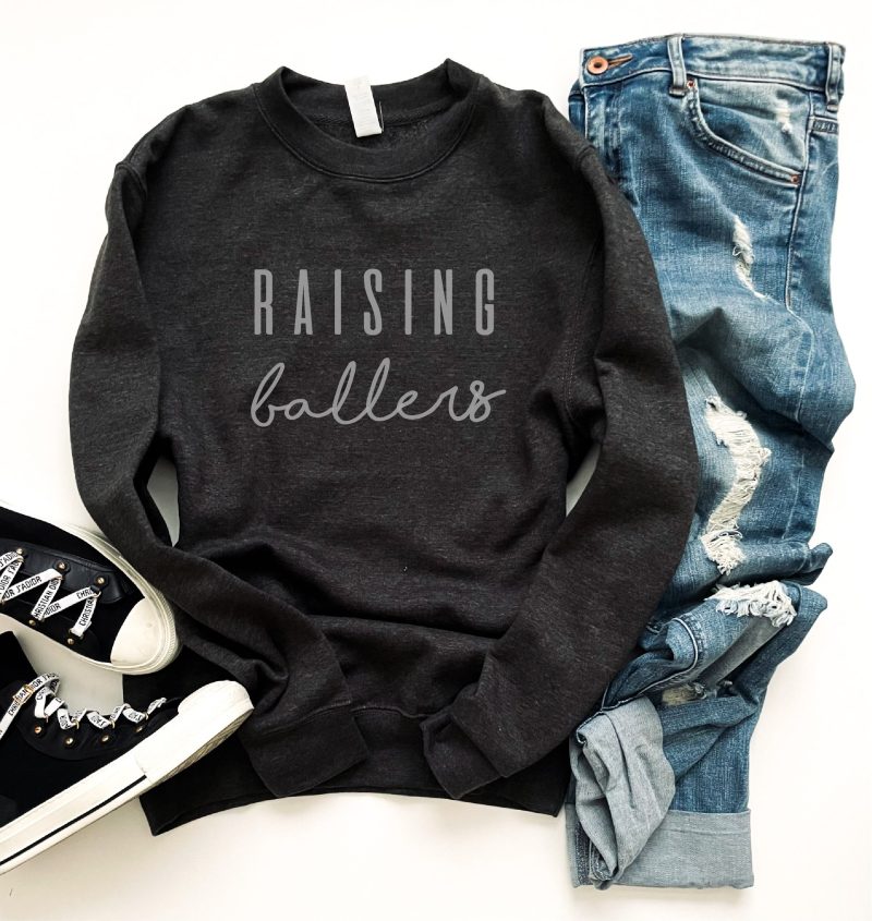 raising ballers sweatshirt basketball sweatshirt lane seven unisex sweatshirt charcoal 731281