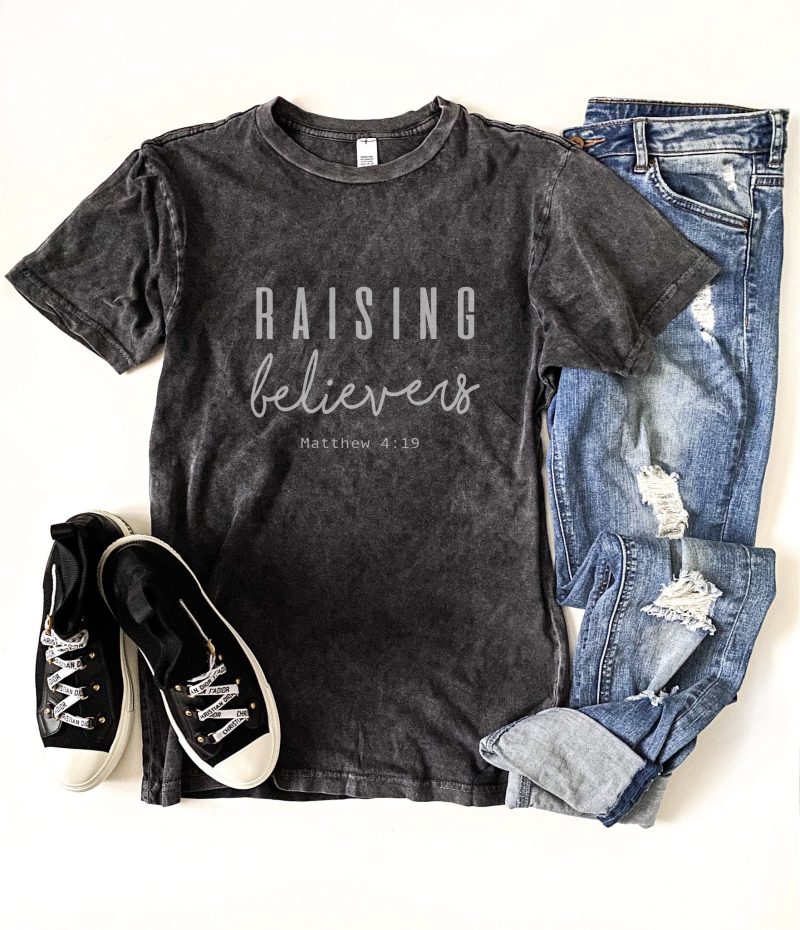 raising believers matthew 419 vintage wash tee inspirational tee lane seven vintage black tee 269891