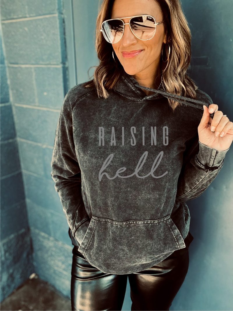 raising hell vintage wash hoodie sports hoodie lane seven vintage hoodie 279739