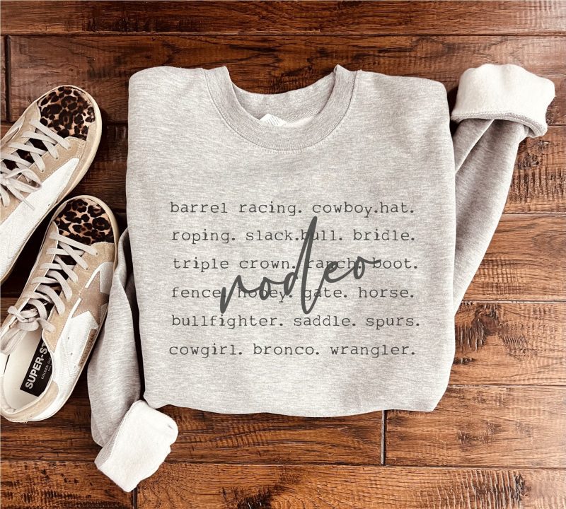 rodeo words basic sweatshirt sports collection gildan 18000 sweatshirt 769033