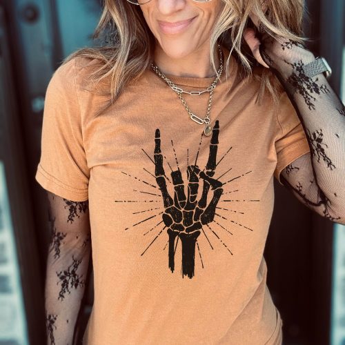 skeleton rock tee short sleeve halloween tee bella canvas 3001 876308