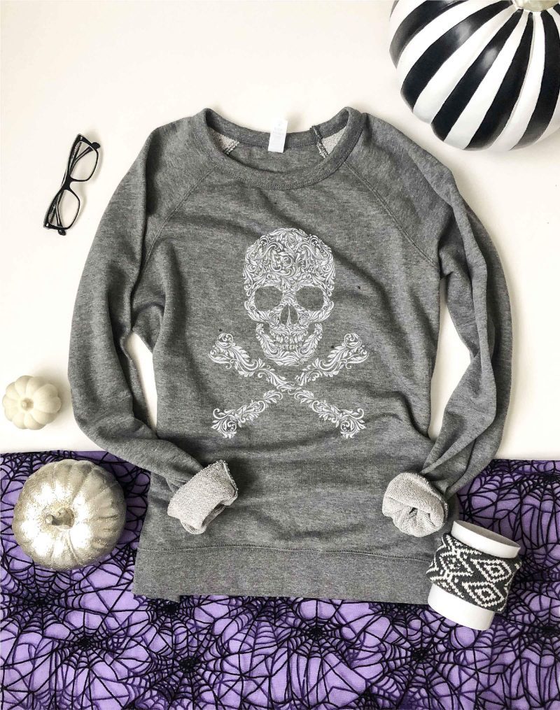 skull french terry raglan halloween french terry raglan lane seven french terry raglan xs heather grey 893153