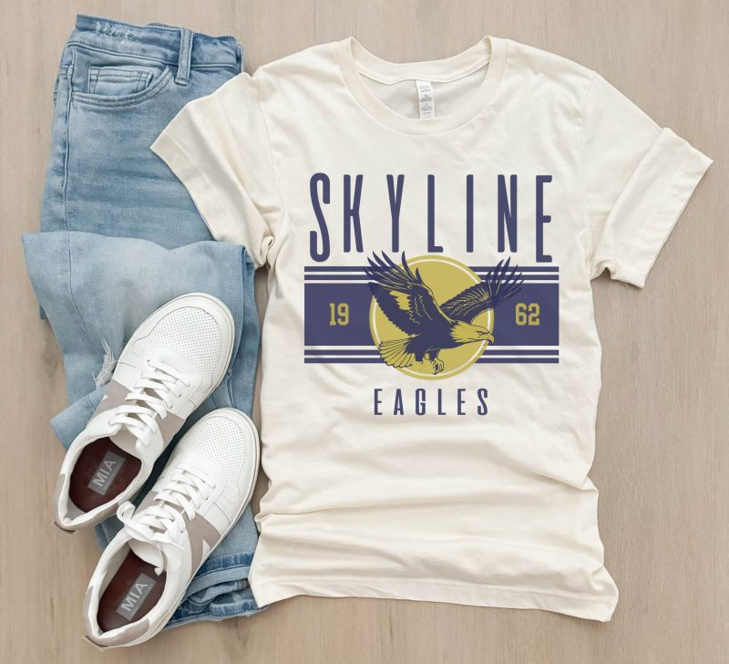 skylineeagleshelmetlogocreamtee