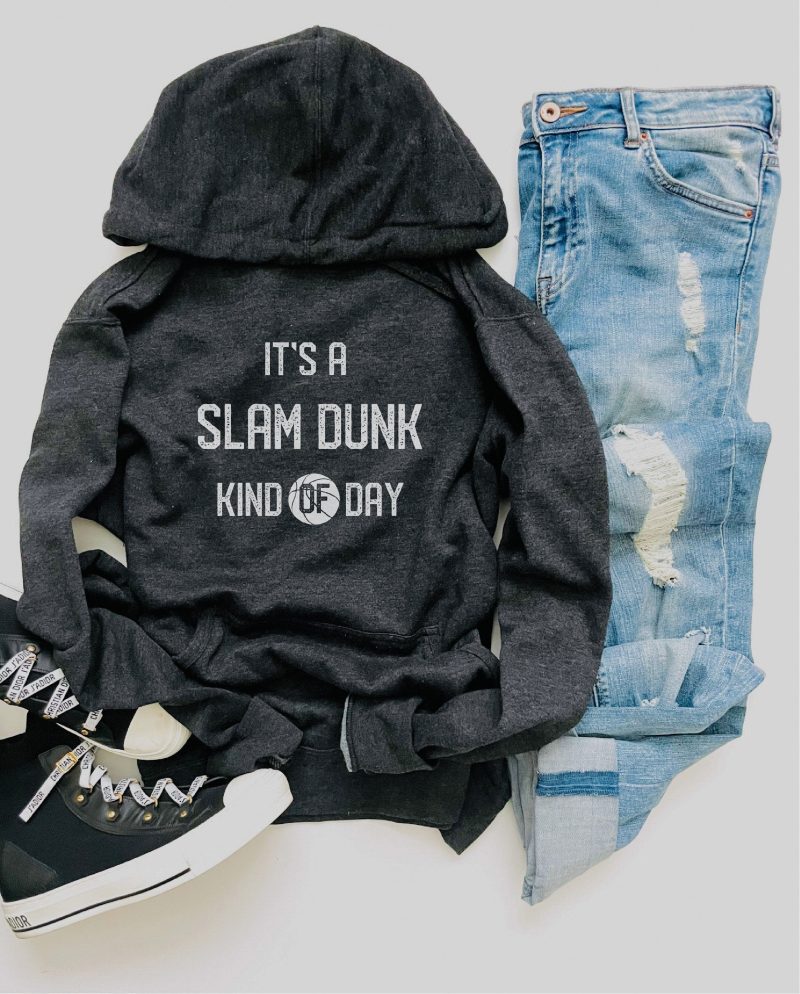 slam dunk kind of day hoodie basketball hoodie lane seven unisex hoodie charcoal 503897