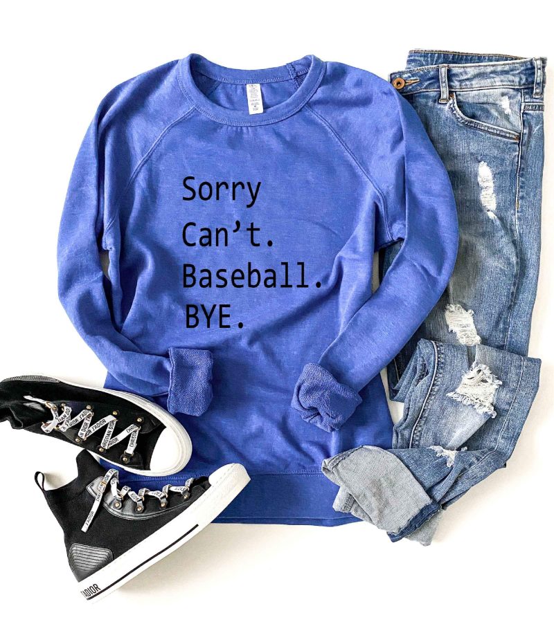 Sorry can't baseball french terry raglan sweatshirt Baseball french Terry raglan Lane seven French Terry raglan XS Royal