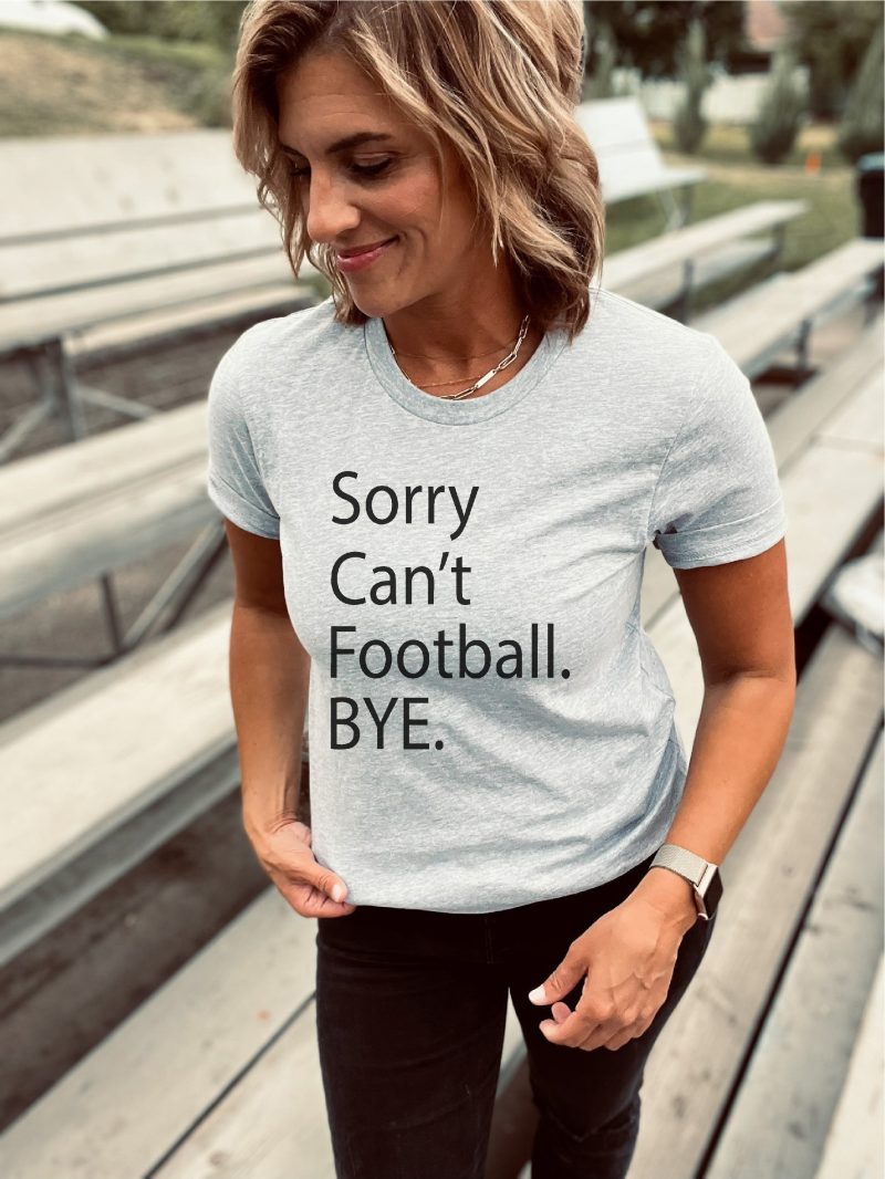 sorry cant football tee short sleeve football tee bella canvas 3001 athletic heather 813817