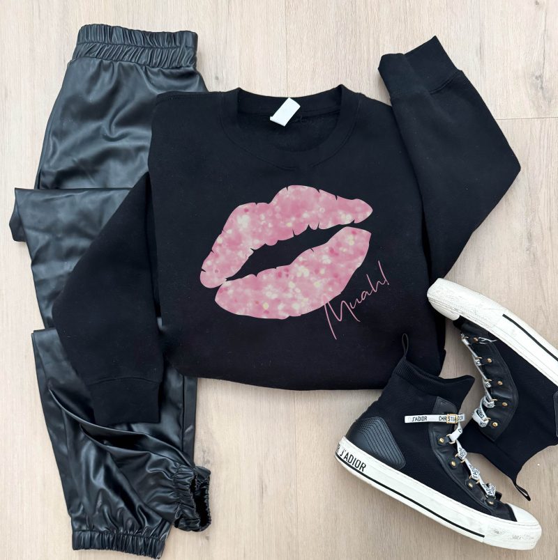 sparkle kiss basic sweatshirt valentines gildan 18000 sweatshirt 375159