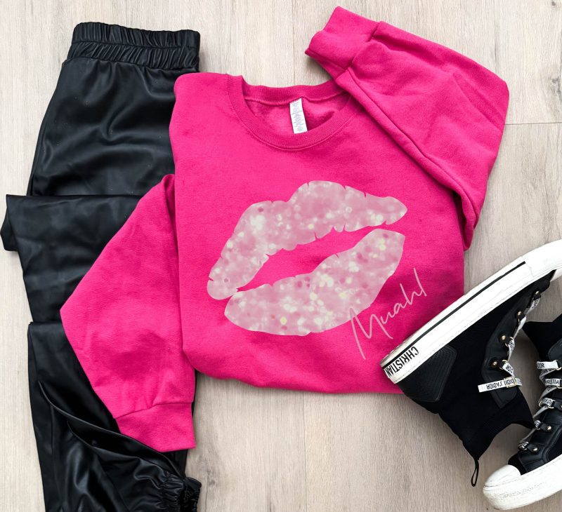 sparkle kiss basic sweatshirt valentines gildan 18000 sweatshirt 910358