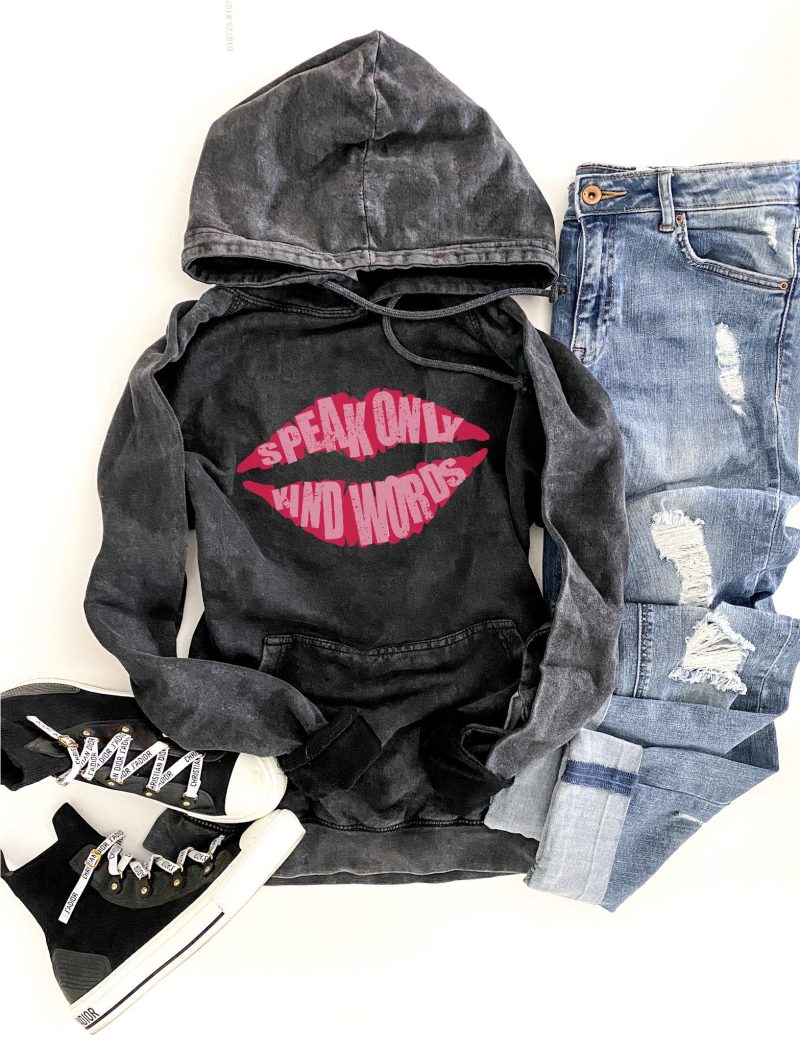 speak only kind words vintage wash hoodie inspirational hoodie lane seven vintage hoodie 774675