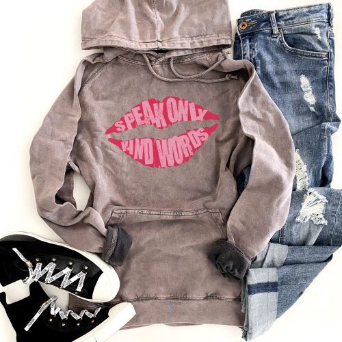 Speak only kind words vintage wash hoodie Inspirational hoodie Lane seven vintage hoodie XS Vintage zinc 