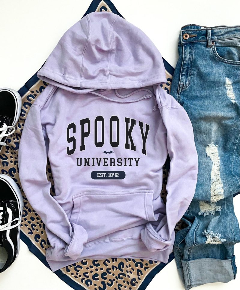 spooky university fleece hoodie halloween hoodie lane seven vintage hoodie 658406