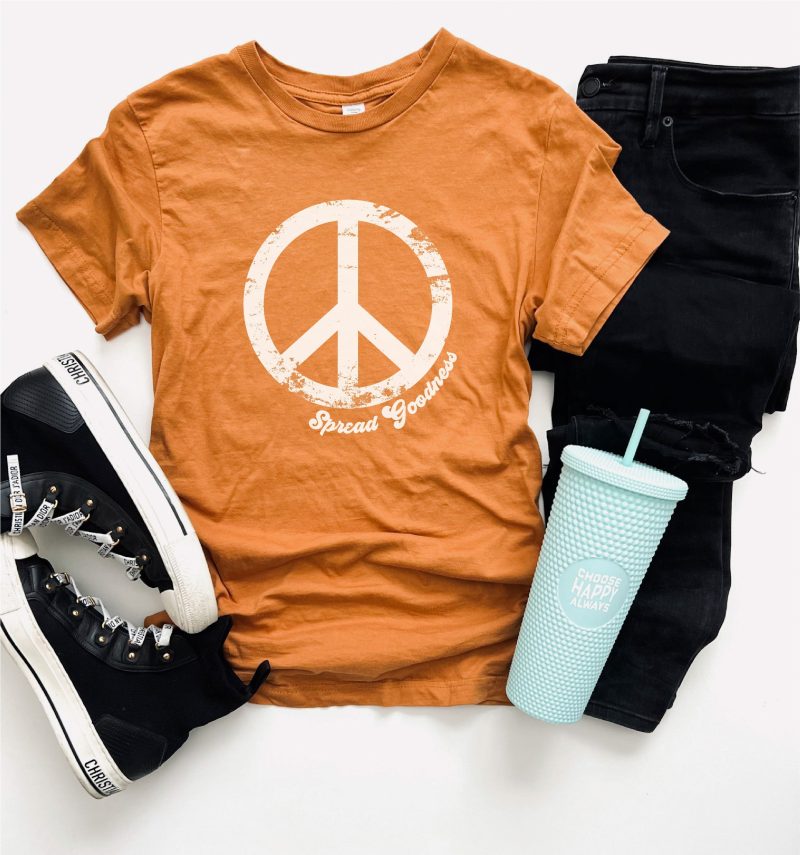 spread goodness peace sign tee short sleeve miscellaneous tee lane seven tee 207279