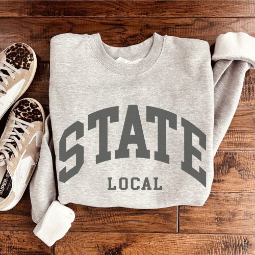 State local sweatshirt State Gildan softstyle(sf000), lane seven premium(grey) XS Athletic heather grey