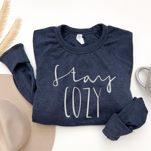 Stay cozy french terry raglan Fall French Terry raglan Lane seven and cotton heritage French Terry raglans Heather Navy XS 