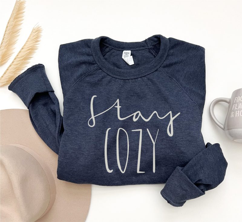 Stay cozy french terry raglan Fall French Terry raglan Lane seven and cotton heritage French Terry raglans Heather Navy XS