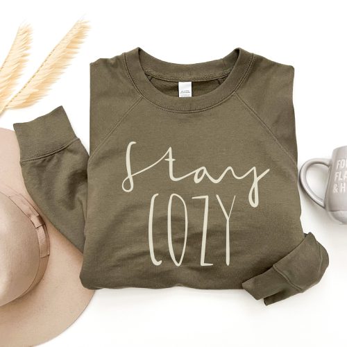 Stay cozy french terry raglan Fall French Terry raglan Lane seven and cotton heritage French Terry raglans Olive XS 