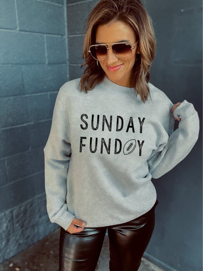 sunday funday fleece sweatshirt football french terry lane seven premium fleece crew 515837