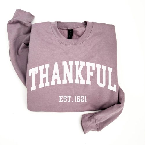 Thankful Est. 1621 softstyle sweatshirt Thanksgiving Gildan SF000 